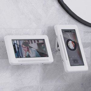 주방 벽걸이 방수 샤워용 스마트폰 무타공 핸드폰거치대 욕실