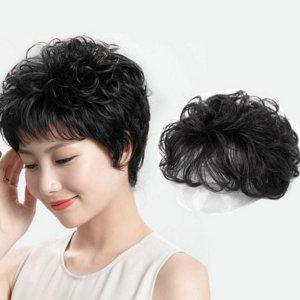 새치 볼륨 웨이브 인모 가발 부분 여성 정수리