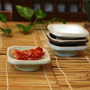 소스 그릇 사각 종지 간장 도자기 개인