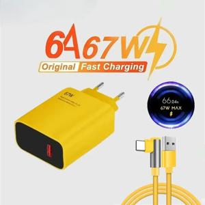 67W USB 충전기 고속 충전 EU/US 플러그 벽 어댑터 6A USB 타입 C 케이블 아이폰 삼성 샤오미 퀵 차지 폰 충전기