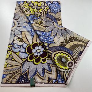 핫 컬러 100% 코튼 그랜드 골든 왁스 원단 앙카라 골든 왁스 플래시 골드 프린트 바틱 6야드 나이지리아 아프리카 원단 드레스 가방