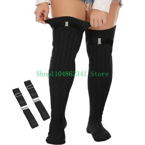 여성용 조절 가능한 허벅지 가터 벨트, 긴 스타킹용 금속 버클이 있는 고탄성 레그 하네스 가터