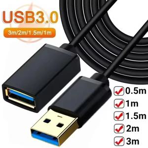 3/2/1/0.5M USB3.0 연장 케이블 고속 데이터 동기화 연장 코드 와이어 USB 3.0 2.0 스마트 TV PS4 Xbox용 고속 전송 케이블