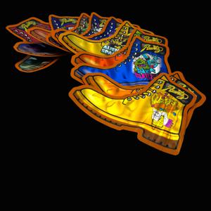 50개 재밀봉 가능한 커피 허브 파우더 지퍼 팩 백 냄새 차단 플랫 파우치 신발 모양 소형 알루미늄 호일 지퍼락 마일러 백