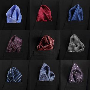 Vangise Mens Pocket Squares 도트 패턴 블루 손수건 패션 Hanky ​​남성용 비즈니스 정장 액세서리 22cm * 22cm