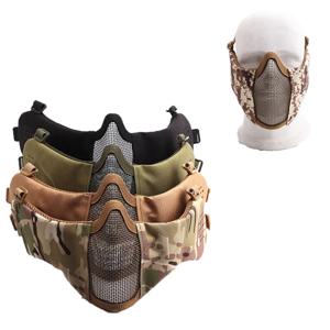 귀 메쉬 얼굴 통기성 입 마스크와 Airsoft 얼굴 마스크 전술 페인트 볼 Softair 보호 마스크 슈팅 사냥 장비