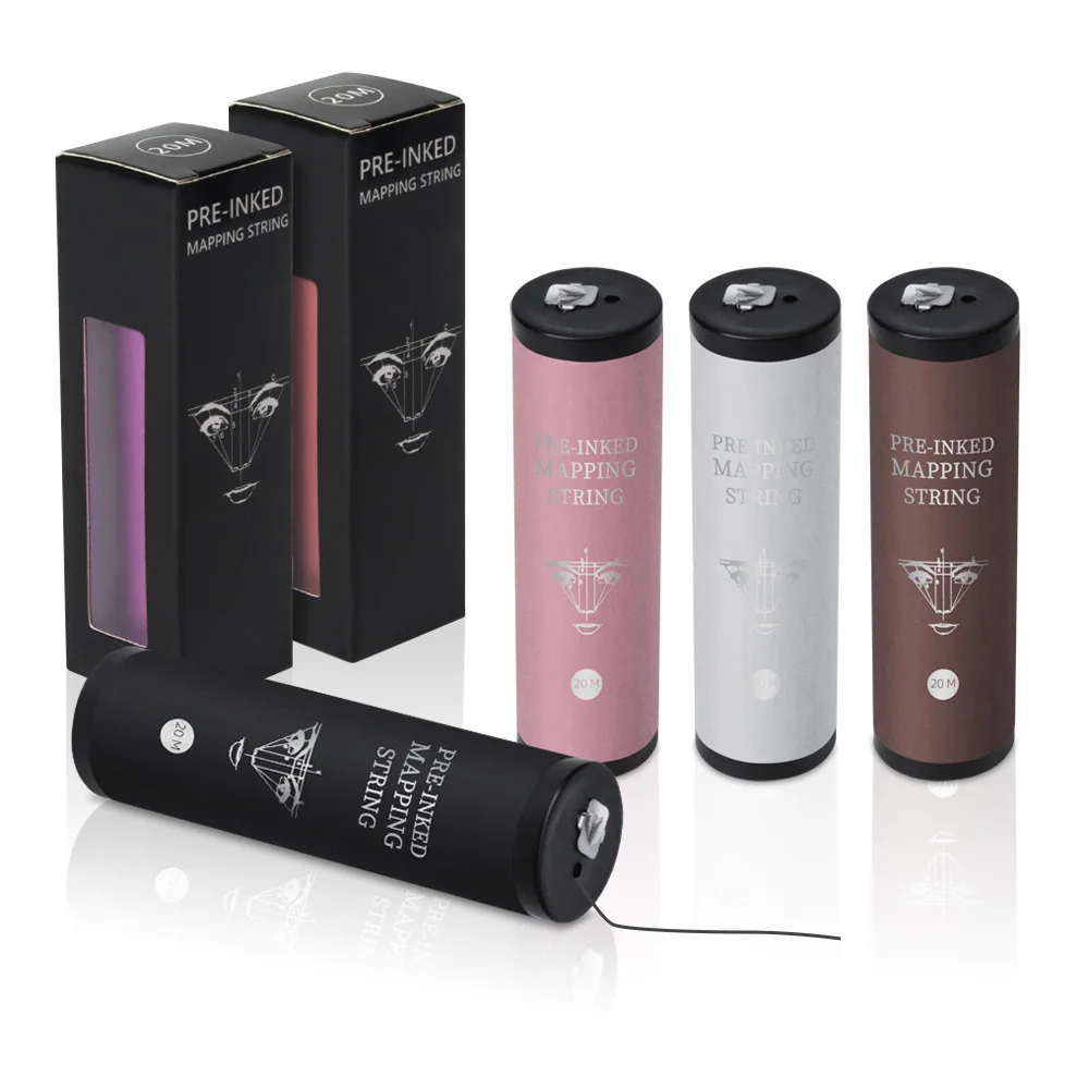 20m 잉크 포지셔닝 라인 마이크로 니들 타투 포지셔닝 라인 프리잉크 아이브로우 마킹 라인 타투 포지셔닝 염색 측정 도구 합금 병 잉크 포지셔닝 라인 매핑스트링 잉크 라인 박스