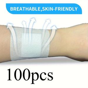 100개 통기성 자가 접착 거즈 패드 - 라텍스 프리 상처 드레싱, 부드러운 가장자리, 상처, 화상용 적응형 붕대
