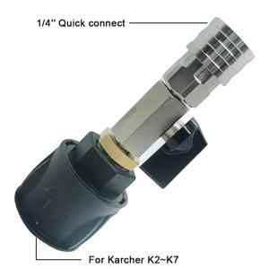 카처 K2~K7 고압 세척기 호스용 1/4인치 퀵 커넥트 스테인리스 스틸 볼 밸브, 수류 제어 차단 스위치