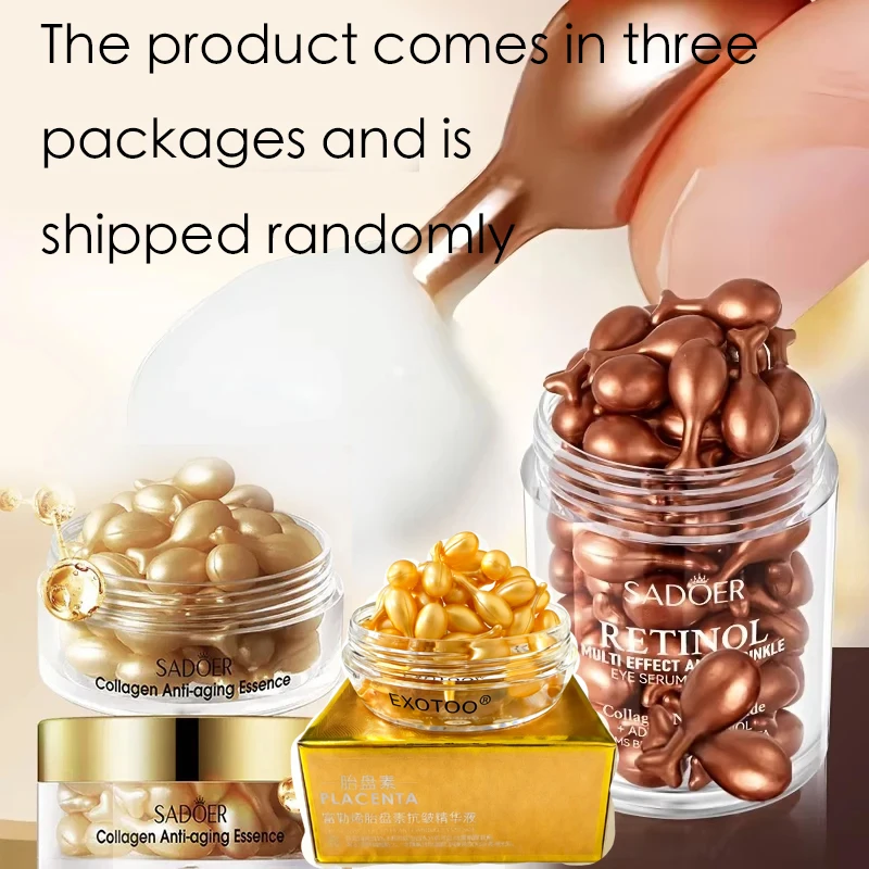 콜라겐 레티놀 멀티 이펙트 탄력 캡슐 세럼, 부드러운 피부 수분 공급 아이 페이스 크림 영양 및 수분 공급 페이스 에센스