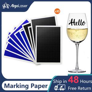 10개/세트 레이저 조각기 컬러 마킹 용지 세라믹 유리 크리스탈 스톤 타일 투명 아크릴 CO2 파이버 UV용
