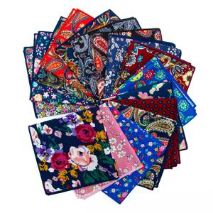 코 튼 손수건 새로운 25x25cm 인쇄 꽃 페이즐리 포켓 스퀘어 패션 빈티지 양복 포켓 타올 남성용 Hanky