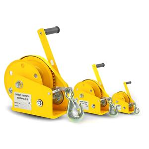 고하중 1200LB 수동 호이스트 윈치 (아연 도금 강철 와이어 로프, 핸드 크랭크 작동식 자동 잠금 윈치 포함)