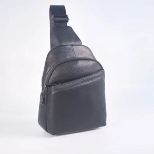남성용 천연 가죽 크로스바디 체스트 백 심플 디자인 최상급 소가죽 폰백 캐주얼 세로형 사각형 지퍼 클로저