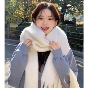 여성용 겨울 스카프 솔리드 블랭킷 랩 두꺼운 부드러운 숄 긴 숄 에샤르프
