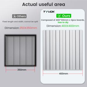 타이보크 400x400mm 허니콤 작업판 데스크탑 작업판 레이저 플렉시블 200x200mm 허니콤 레이저 베드 레이저 허니콤 패널