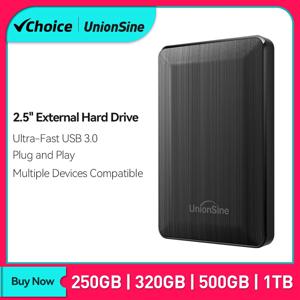 UnionSine 휴대용 외장 하드 드라이브, 2.5 인치 HDD, 250GB, 320GB, 500GB, 1TB, USB3.0 스토리지, PC, 맥, 데스크탑, 맥북과 호환 가능