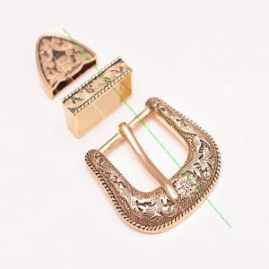 록 웨스턴 카우보이 골드 플로럴 각인 벨트 버클 세트, 가죽 스트랩, 30mm