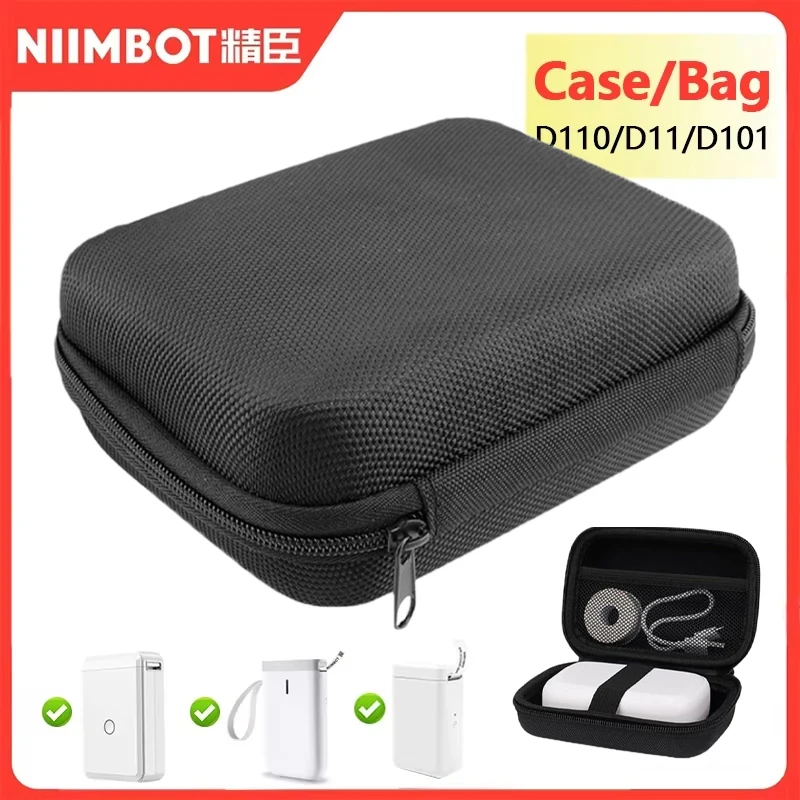 메쉬 포켓 케이스 가방이 포함된 Niimbot 라벨 프린터 보관 케이스 열전사 프린터 가정용 일일 보관/사무실용 보호 쉘 사용