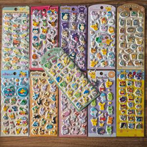 포켓몬 3D 버블 스티커 세트 귀여운 보상 푹신한 데칼 문구 용품 장식 데칼 어린이를위한 창의적 DIY 선물