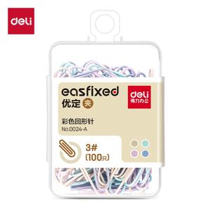 델리 마카롱 컬러 종이 클립 100개 라운드형 장식 클립 파스텔 사무용품 학교 문서 정리용