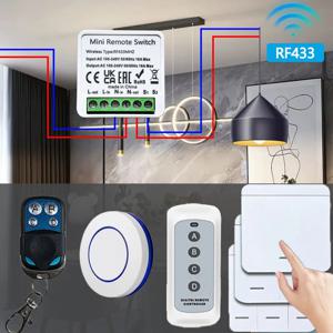 RF 433MHZ 스마트 범용 무선 스위치 16A 릴레이 차단기 양방향 제어 미니 원격 제어 AC100-240V DIY 스마트 홈 장치
