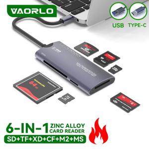 6-in-1 USB 2.0/TYPE-C 다기능 카드 리더기, SD/TF/XD/CF/M2 메모리 카드 지원, 카메라 및 컴퓨터에 적합, 480Mbps 고속 데이터 전송, 알루미늄 합금 소재/스마트 칩