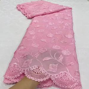 바느질, 웨딩 자수 드레스, 쉬폰 파티 Guipure, 고품질, 면 5 야드, 2025 LY6391에 대한 나이지리아 얇은 명주 그물 레이스 원단