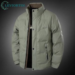 가을 겨울 남성용 화이트 덕 다운 재킷 아웃도어 스포츠웨어 방풍 방한 스탠드 칼라 후드 패딩 재킷 두꺼운 따뜻한 코트