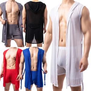 남성 섹시한 잠옷, 실크 잠옷, Hombre 후드 목욕 가운, 남성 목욕, 여름 드레스, 목욕 가운