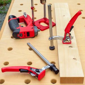 1/2pc 목공 데스크탑 빠른 작동 홀드 다운 클램프 목공 벤치 용 고속 고정 클립 19/20MM 구멍 도구 래칫 F 클램프