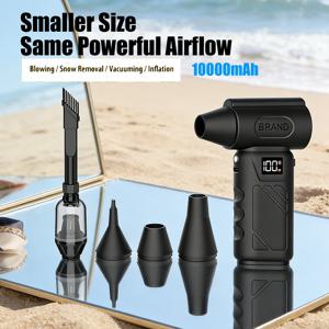 강력한 터보 팬 제트 무선 진공청소기 10000mAh 고속 브러시리스 모터 조절식 전동 제설기, LED 조명
