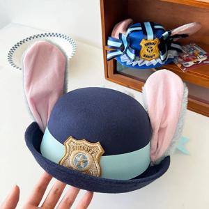 새로운 디즈니 주토피아 2 주디 54cm 구부릴 수 있는 토끼 귀 보안관 모자 |   영화 코스프레 액세서리 |   크리스마스/애니메이션 토끼 경찰 모자