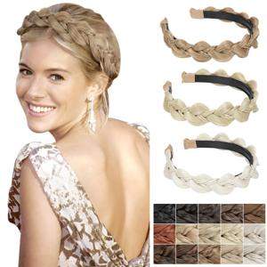 SARLA 합성 나비 땋은 머리띠 헤어 벨트 Plaited Hairband 보헤미안 스타일 여성 헤어 스타일 Hairpieces H26