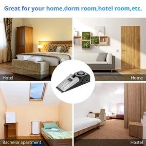 2팩 무선 도어 스톱 알람 시스템 125dB 큰 소리 가정 보안 도난 방지 도어 블록 시스템 휴대용 도어스톱 압력 알람