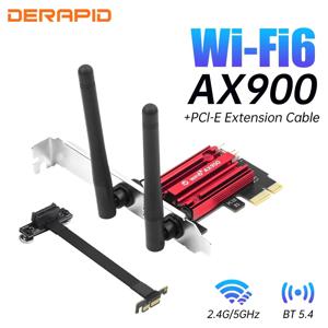 WiFi 6 네트워크 카드 PCIe X1 듀얼 밴드 무선 2.4G/5GHz 5.4 Wi-Fi6 Windows 10/11 데스크탑 PC용 Bluetooth 고속 안테나