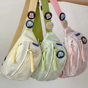 캐주얼 스포티 여성 크로스바디 백 포레스트 시스템 학생 다용도 웨이스트 백 심플 레저 인스타일 스몰 프레시 트렌드