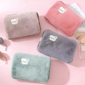 귀여운 테디베어 충전식 전기 물병, 귀여운 EU 플러그가 있는 전기 손난로, 재사용 가능한 온찜질팩, 히팅