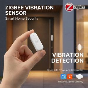 Tuya Zigbee 진동 센서 충격 감지기 스마트 홈 보안 경보 감지 도어 창 안전 옵션 배터리 구동