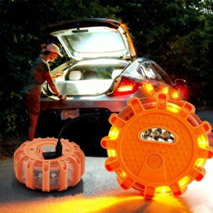 LED 오렌지 경고등 도로 플레어 USB 충전식 비상등 도로변 안전 비콘 디스크 플래싱 마그네틱 비콘