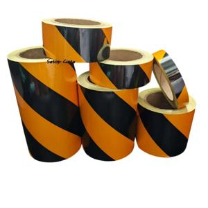 5cm/10cm/15cm/20cm*5M 광고 노란색-검정색 능직 반사 테이프 방수 접착 스티커 경고 반사판 차량용