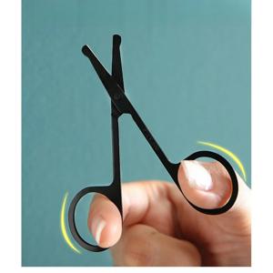 검은색 둥근 머리 코털 트리머 – 스테인리스 스틸, 남성과 여성을 위한 안전 설계 ​