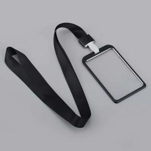 스타일리시 알루미늄 합금 ID 카드 홀더 - 랜야드 포함 학생용 직장용 신분증 클립 사무용품 휴대용 카드 보관함