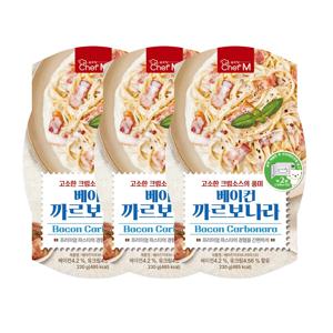 쉐프엠 베이컨 까르보나라 파스타 230g 3개