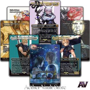 FIN/FIC/FCA 커맨더 시리즈 세트 클라우드 이슈톨라 세피로스 여행하는 초코보 고대 구리 용 홀로포일 프록시 카드