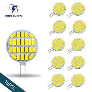 10pcs 높은 Brightness12V24V 라운드 스포트라이트 5730 15leds/24leds 깜박임 없음 범위 후드 보트 라이트 LED G4 전구 할로겐 램프 교체