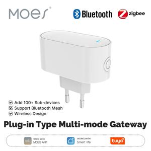 MOES Tuya ZigBee 블루투스 BLE 메쉬 스마트 허브 EU 버전 멀티 모드 게이트웨이, 100개 이상의 장치 지원, 멀티 프로토콜 앱 제어