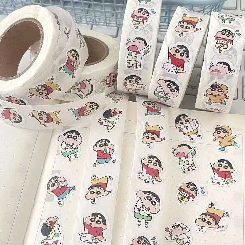 500pcs 클래식 애니메이션 크레용 신찬 스티커 데칼 DIY 가방 스케이트 보드 전화 귀여운 만화 스티커 재미 아이 장난감