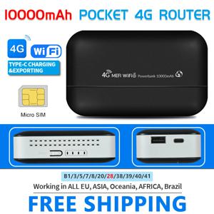 OPTFOCUS 4G lte 휴대용 모뎀 무선 라우터 보조베터리 USB TYPEC 4G SIM 카드 10000Mah MIFI 모뎀 4G 미니 포켓 Wifi 핫스팟