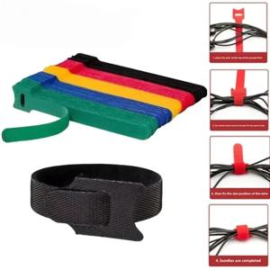 재사용 가능한 후크 앤 루프 케이블 타이 고정 스트랩 다목적 와이어 정리 도구 컴퓨터/TV/전자 기기용 20-50개